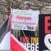 The moment pro-Palestinian activists hound and attack lone protester holding placard calling Hamas a terror group